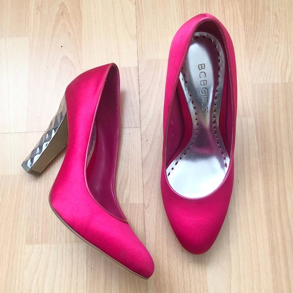 BCBGirls Debra hot pink satin pumps sz 5.5 - Picture 1 of 10